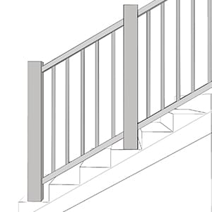 Angled ( the handrails are not level, like stairs)