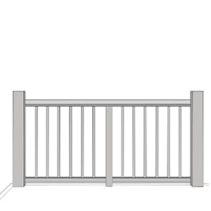 Horizontal (the handrails are all level)